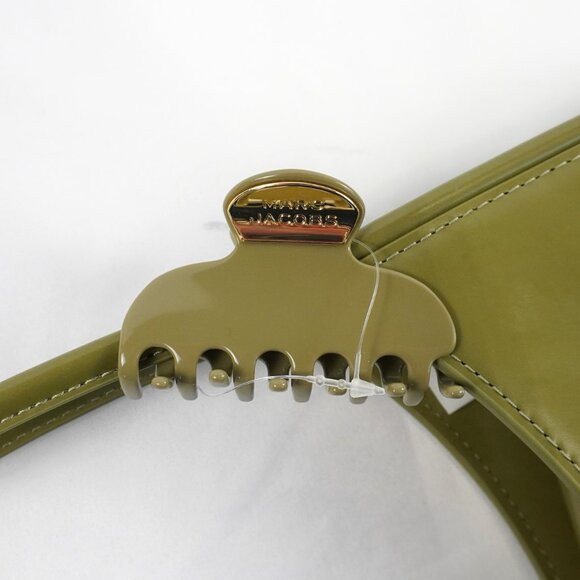 Marc Jacobs The Glam Claw Slip Leather Top Handle Shoulder Bag In Reed Green - Picture 7 of 15